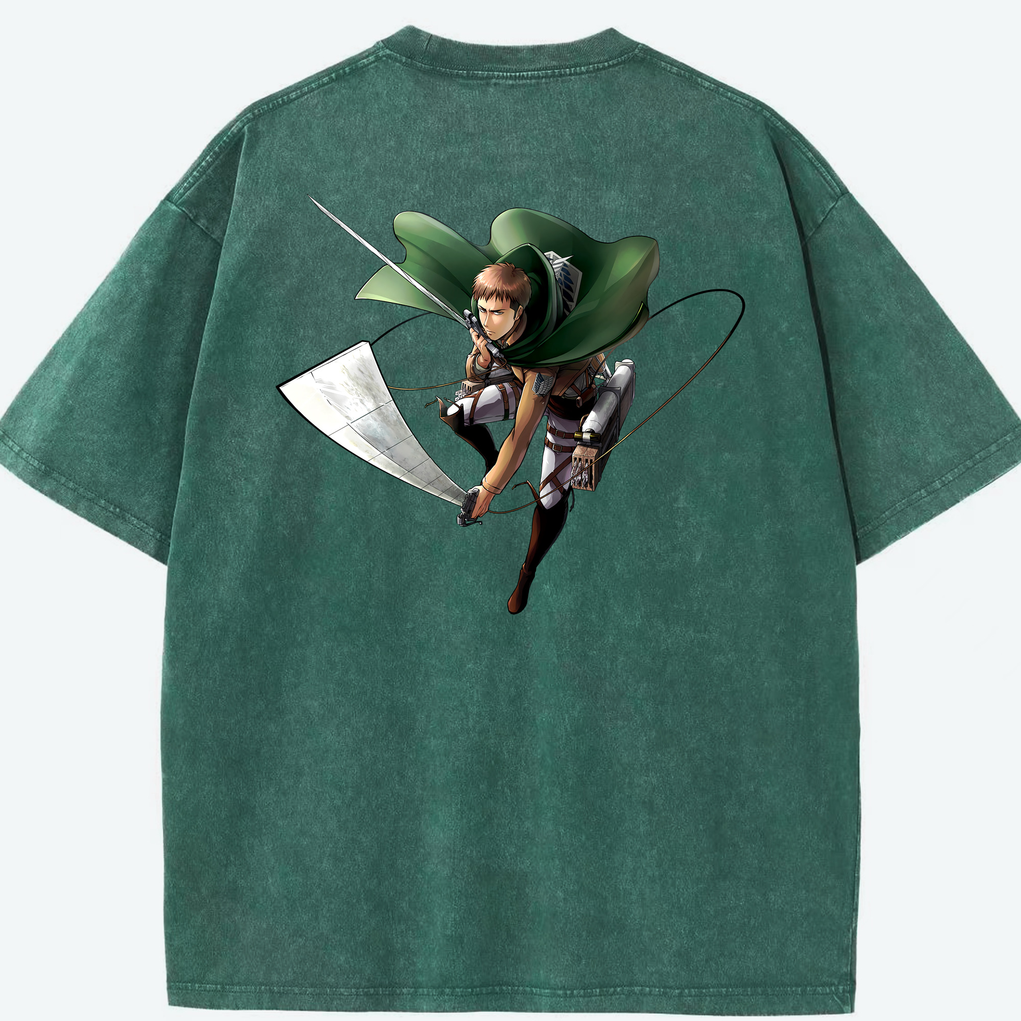 （画像用） 進撃の巨人 Attack on Titan 綿100% ヴィンテージ風 半袖Tシャツ（背面プリント）